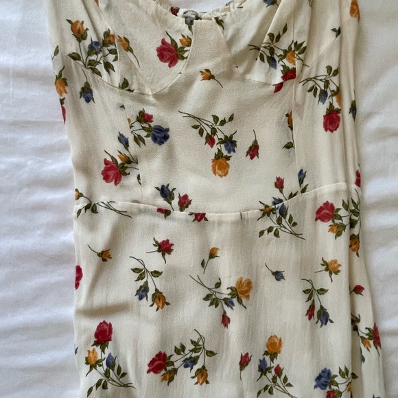Reformation Dresses & Skirts - Reformation Cream Floral Sundress with Red, Yellow & Green Accents